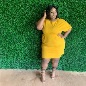 PLUS MUSTARD DRESS